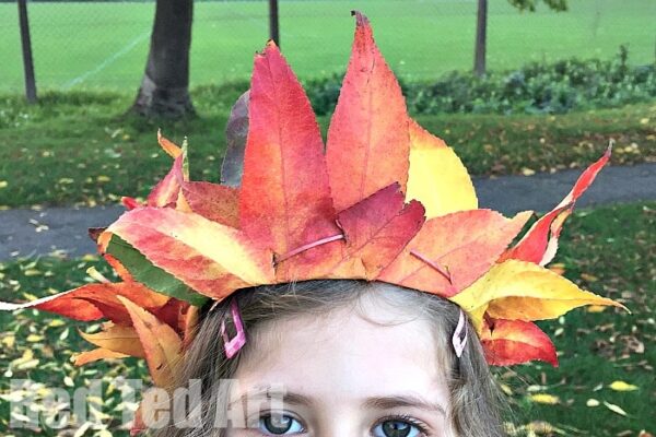 easy fall leaf crown craft for kids