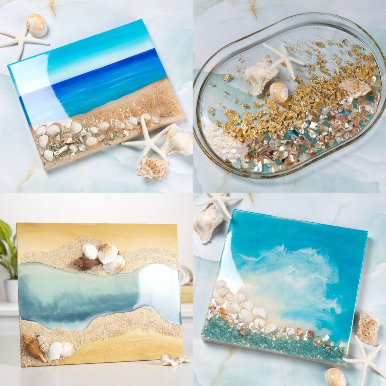 Beach resin art