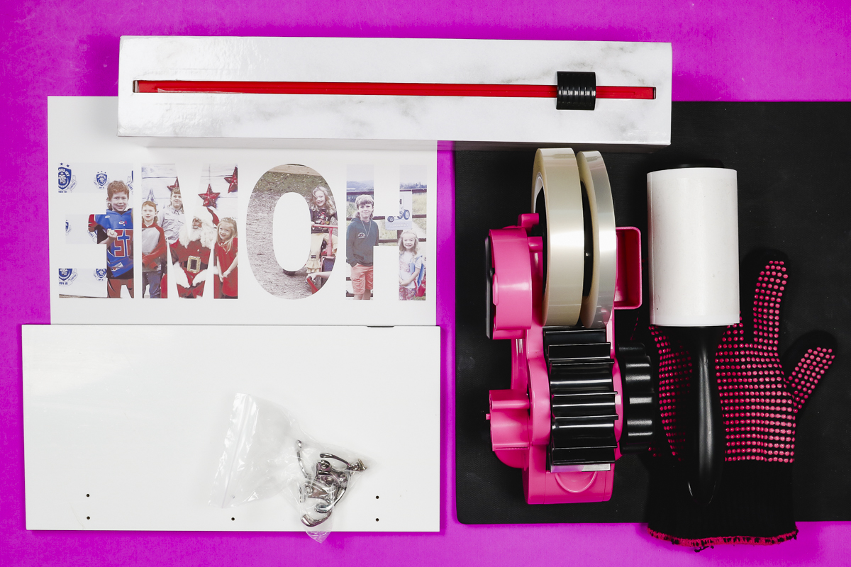 Supplies used for sublimation hanging organizer.