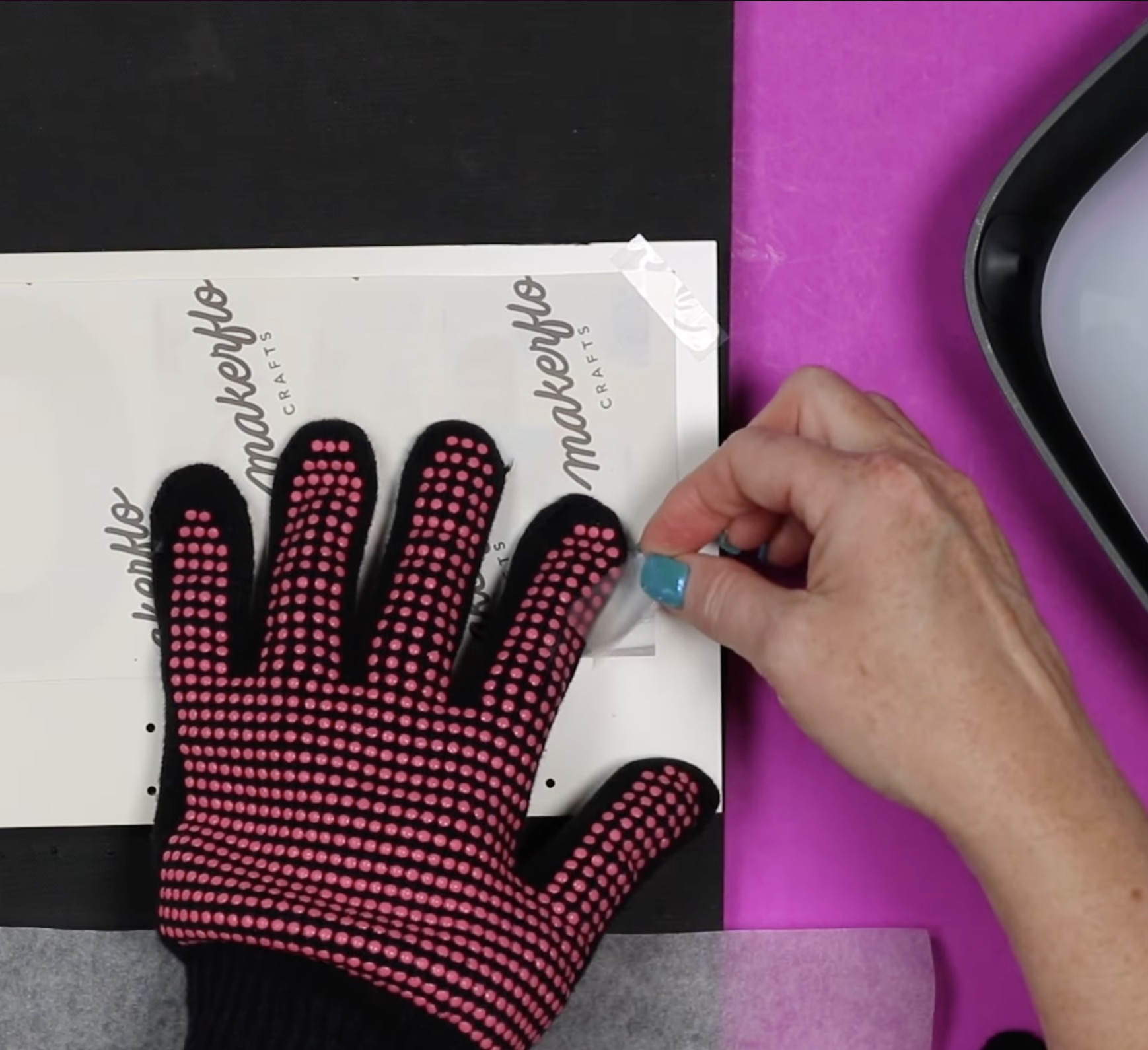 Do a peek test to make sure design has transferred.