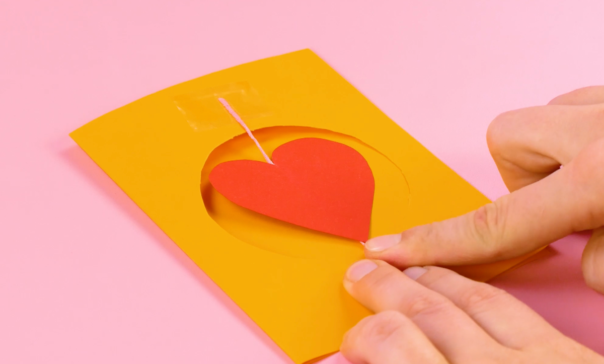 Heart with thread with scotch tape