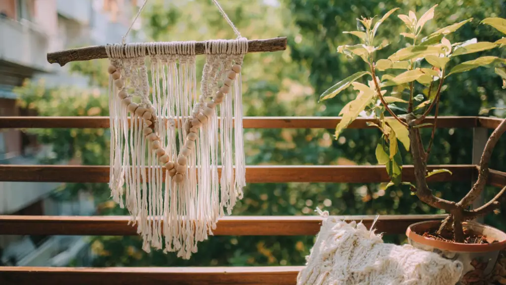 A boho wall hanging for the balcony