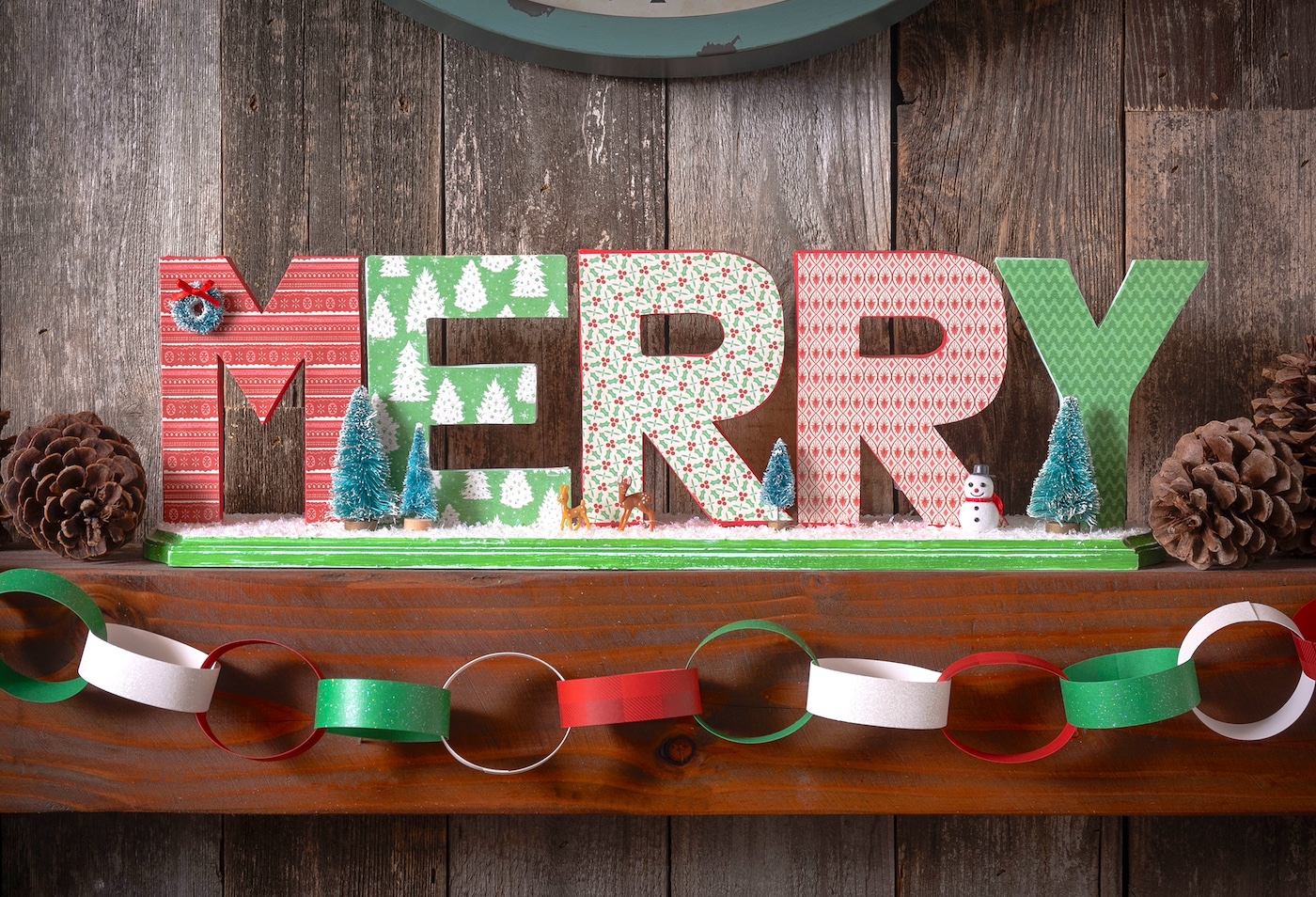 DIY Merry Christmas Decor for Your Mantel