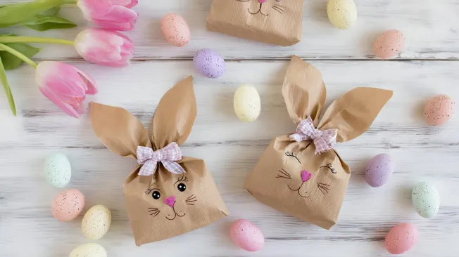 Easter bunnies made from coffee filters