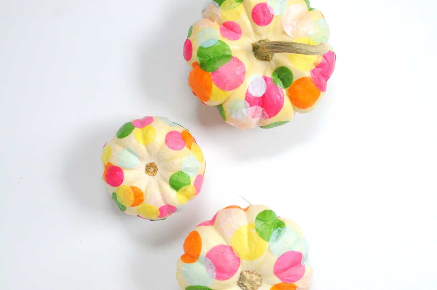 Festive Mini Pumpkin Decorating with Mod Podge