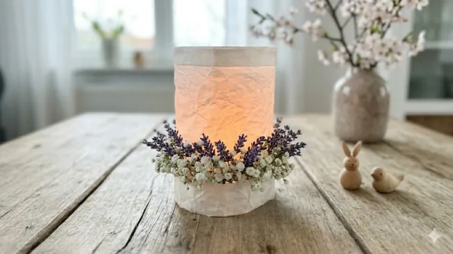 Flower lamp made of greaseproof paper