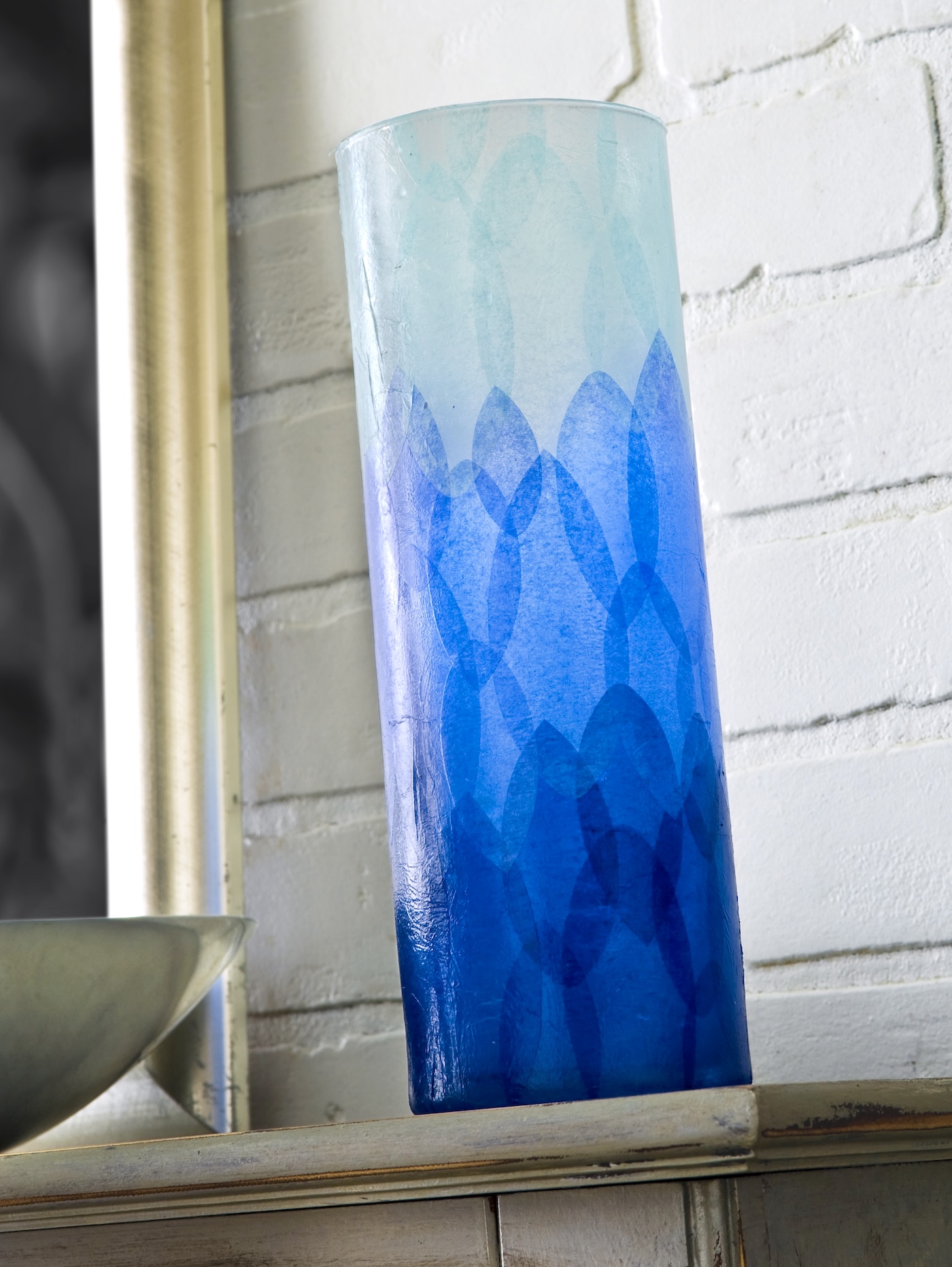 Mod Podge vase with tissue paper