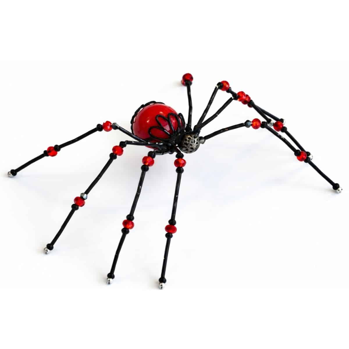 Black and red beaded spider.